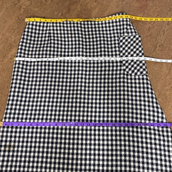 Vintage 90’s black/white Houndstooth 100% pure wool! Frey hem. Size 16 - Picture 13 of 17